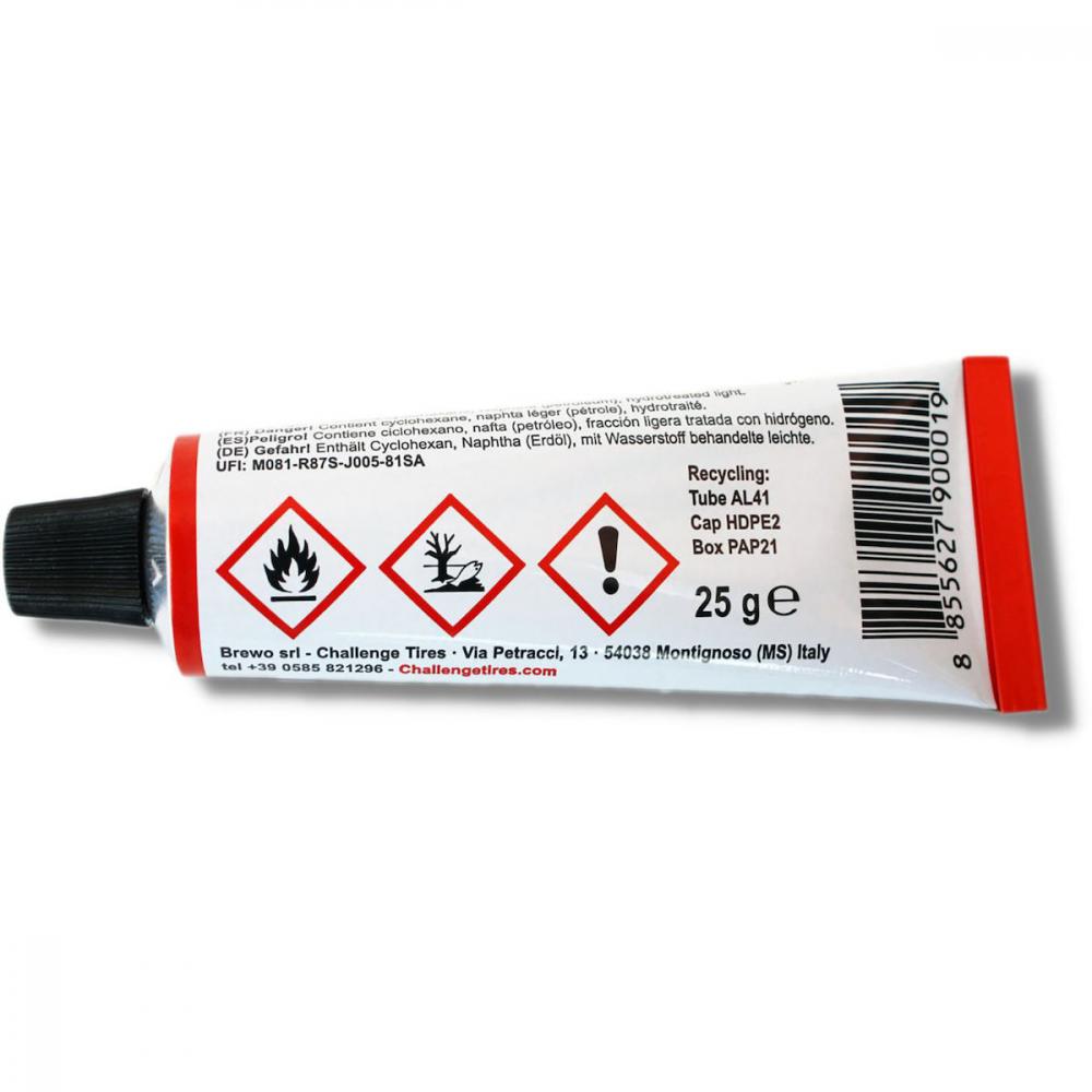 Challenge Schlauchreifenkleber Professional 25g Tube - weißer Kleber für Alu- & Carbonfelgen, hohe Hitzebeständigkeit