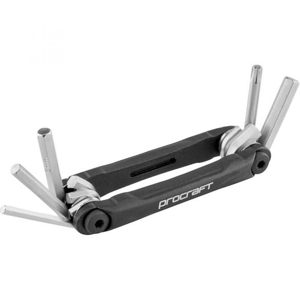 Procraft Werkzeug Multi Essential 5 Funktionen Schwarz - kompakte Bike-Notfallhilfe
