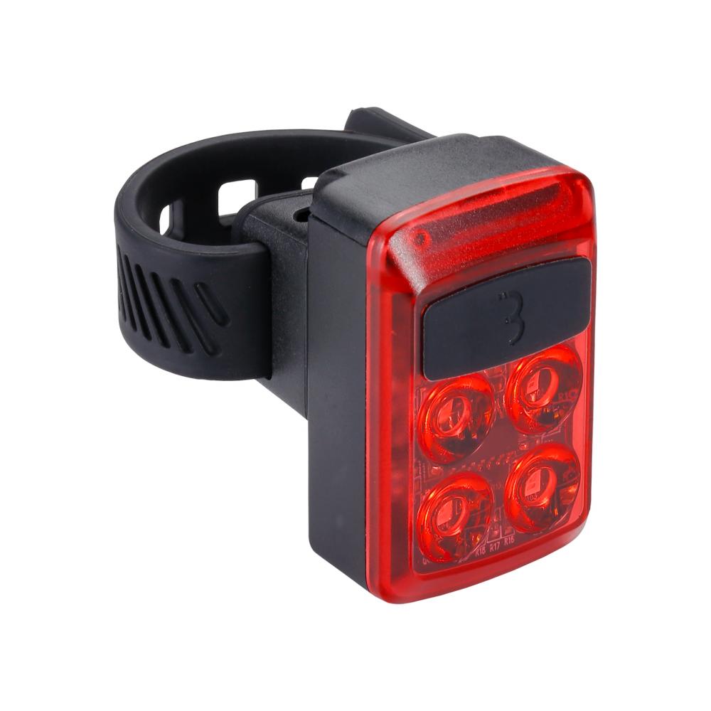 BBB BLS-236 Mini Light Rear Slide schwarz - kompaktes USB-Rücklicht mit wasserdichtem Schiebesystem, flexibler Gurt- & Cliphalterung, 4-LED-Batterieanzeige