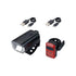 BBB BLS-231 Stud50 Combo + BLS-236 Rear Slide schwarz - leistungsstarkes USB-Lichtset mit 50 Lux/250 Lumen Frontlicht und hellem Rücklicht, wasserdichtem Design, 4-LED-Batterieanzeige