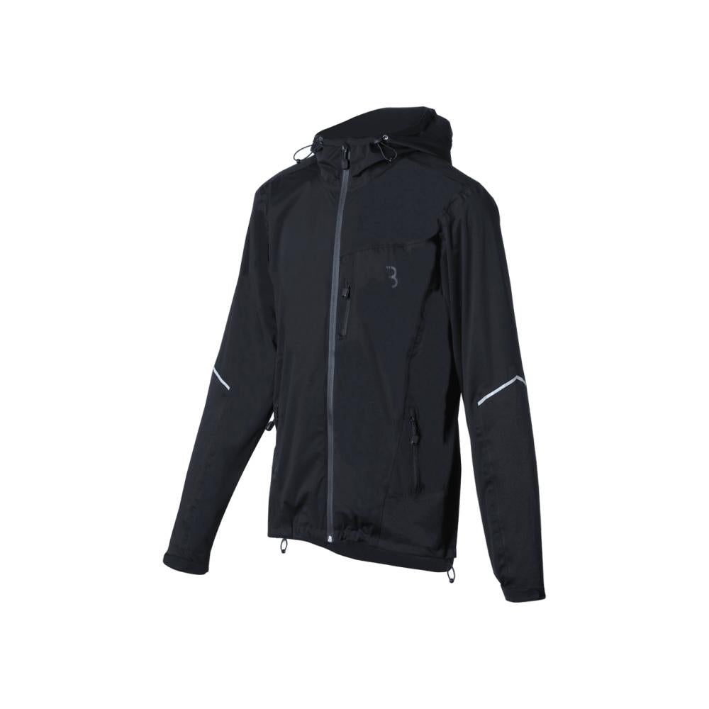 BBB Regenjacke DeltaShield BBW-268 schwarz XXL - hochwertige Aquatec 10.000 Fahrradjacke, wasserdicht & atmungsaktiv, helmtaugliche Kapuze, reflektierend & winddicht