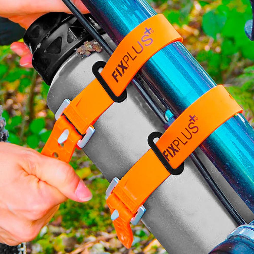 FixPlus Gear Tightener Set 46 cm Orange - vielseitiges Befestigungs-Set für Outdoor & Bikepacking