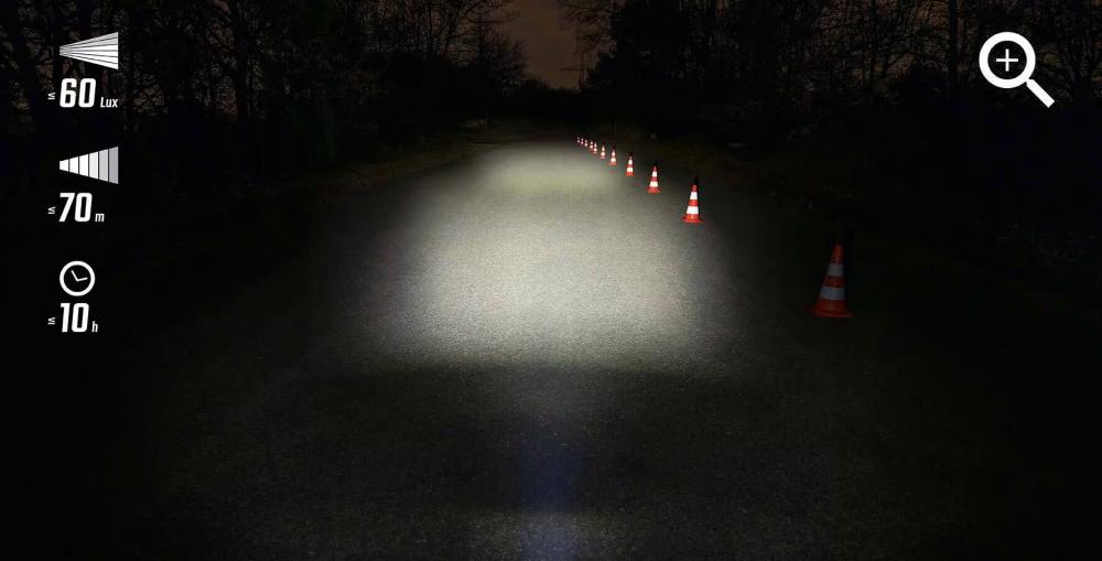 Sigma Aura 60 USB LED-Akku-Frontleuchte - 60 Lux, StVZO, 3 Modi, mit Light Guide, silber/schwarz