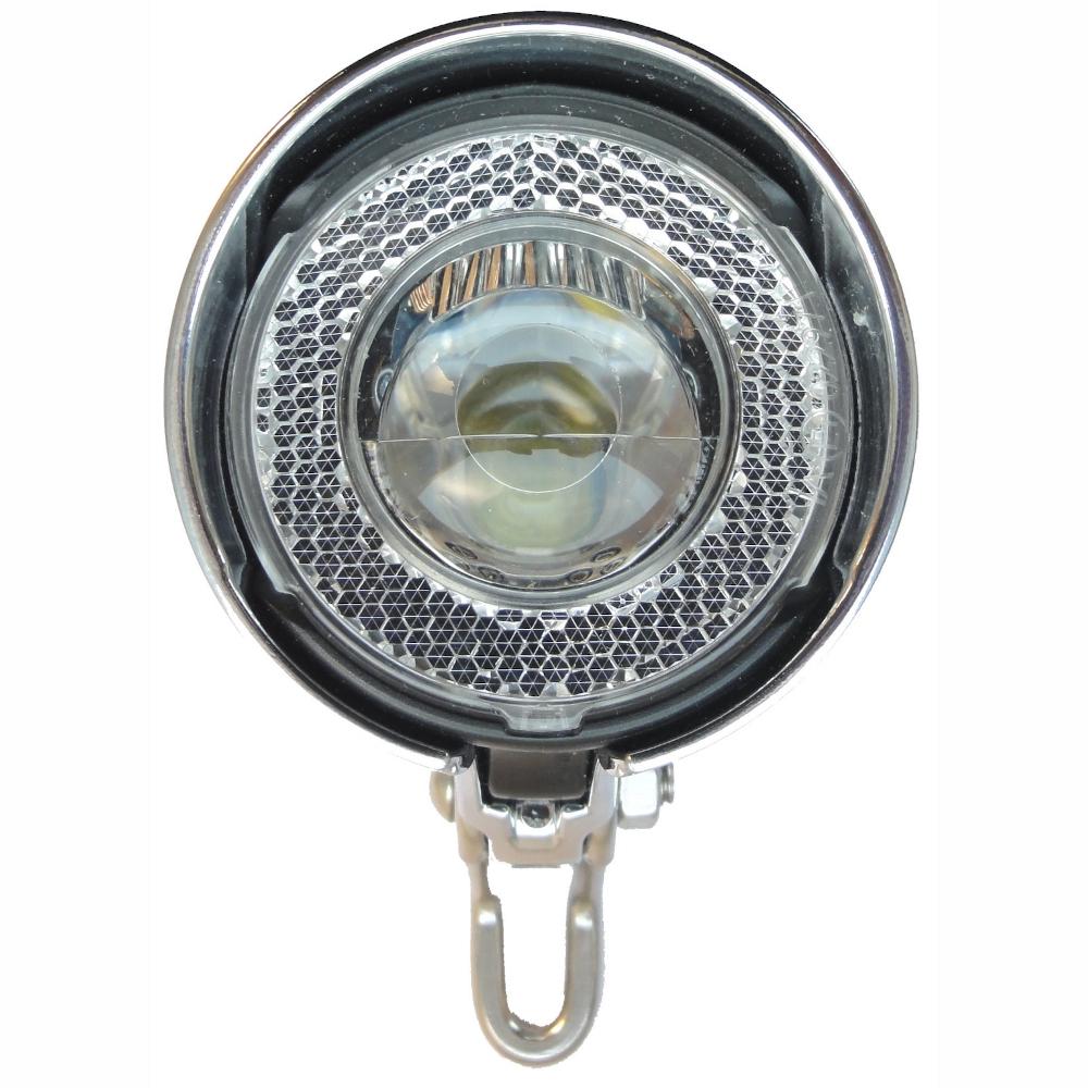 Busch + Müller Lumotec Classic N LED-Scheinwerfer, 25 Lux, verchromt, Dynamo-betrieben, integrierter Front-Rückstrahler, Nahfeldausleuchtung, StVZO-zugelassen