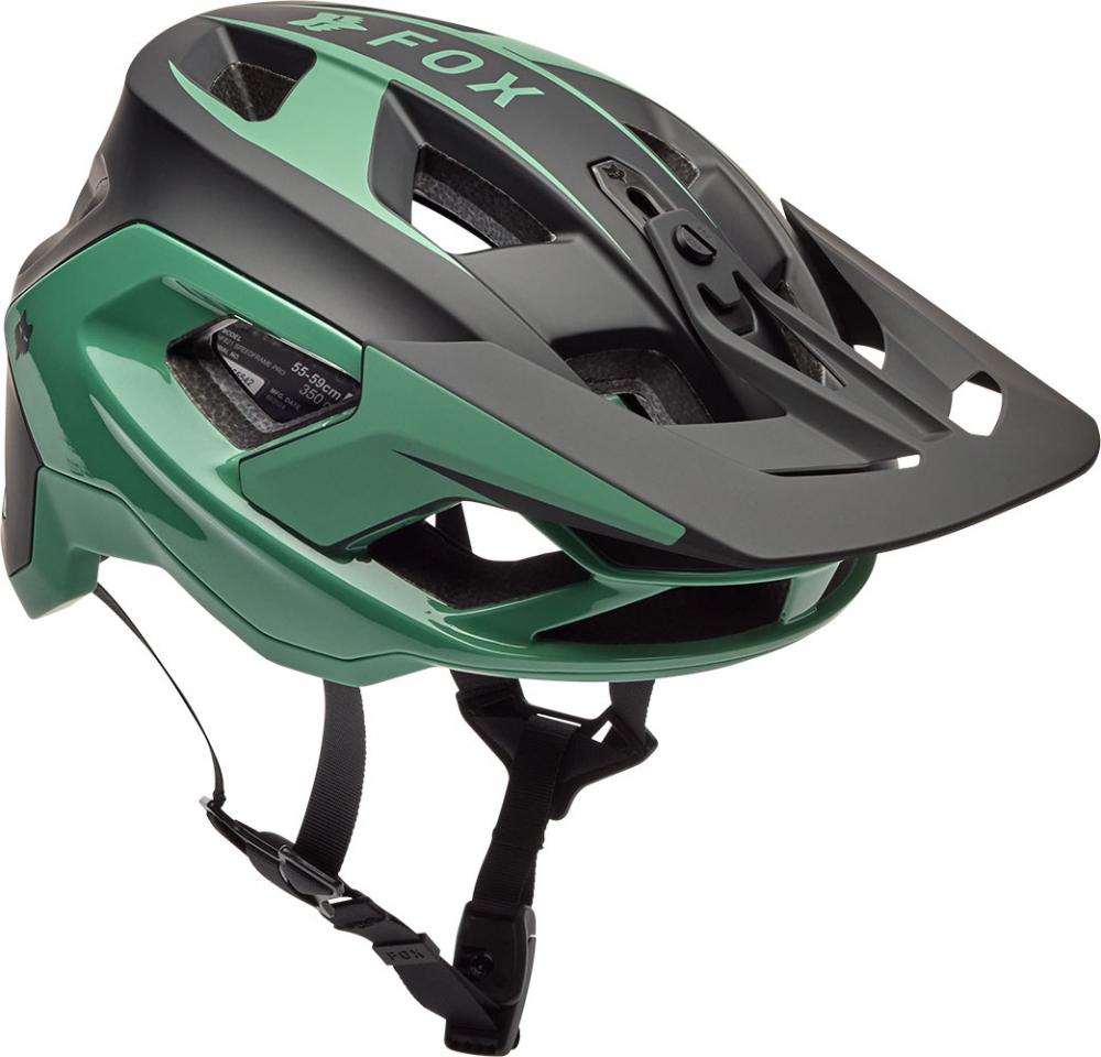 Fox SPEEDFRAME PRO DEFY CE MTB-Helm Pine Größe L 59-63cm - MIPS, Fidlock-Verschluss, verstellbares Visier, optimierte Belüftung, Trail-Helm