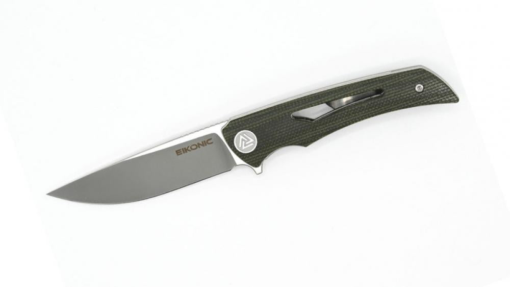 Eikonic APERTURE Einhandmesser Micarta olivgrün - Klappmesser Outdoor L