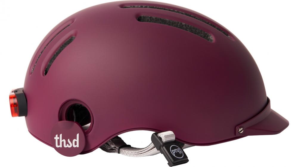 Thousand Chapter Fahrradhelm Deep Burgundy S 54-57 cm MIPS - sicherer Urban-Helm mit Belüftung, Magnetverschluss und abnehmbarer Rücklicht-Halterung