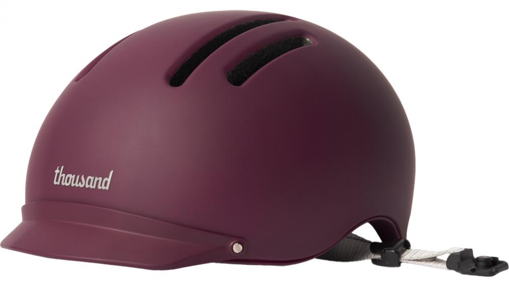 Thousand Chapter Fahrradhelm Deep Burgundy S 54-57 cm MIPS - sicherer Urban-Helm mit Belüftung, Magnetverschluss und abnehmbarer Rücklicht-Halterung