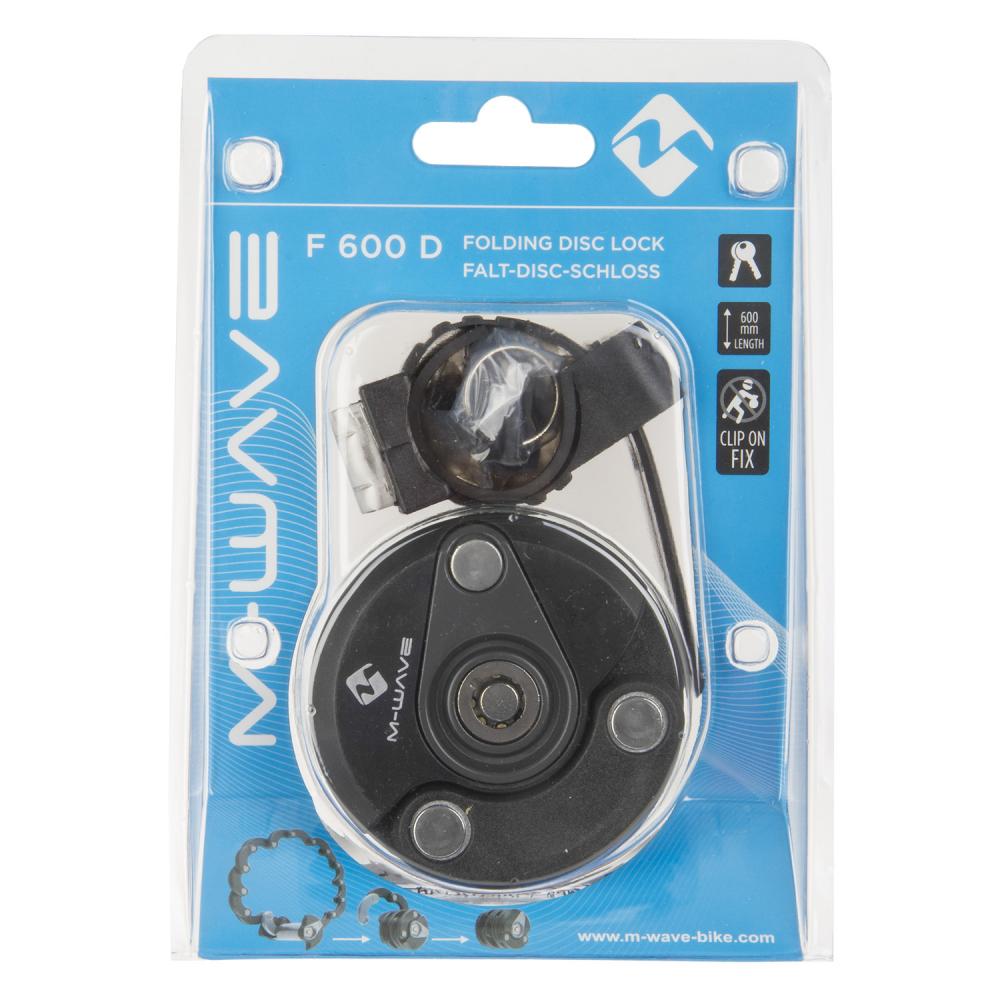 M-Wave Falt-Disc-Schloss F600D Länge 600 mm Faltmaß 7x5cm