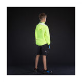 Chiba Regenjacke Rain Kids neongelb Größe L - wasserdichte Kinder-Fahrradjacke mit reflektierenden Elementen, winddicht und atmungsaktiv, leicht, kompakt verstaubar und gut sichtbar im Straßenverkehr