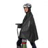 TATONKA Bike Poncho black Größe S - wasserdichter Fahrrad-Poncho aus recyceltem Polyester mit Sichtfenster, Reflektoren & Packbeutel