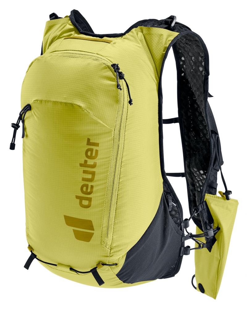 Deuter Ascender 13 Trailrunning Rucksack 13 Liter sprout - leichter Laufrucksack mit Lite-Tragesystem, Stockhalterung, Signalpfeife, recyceltes Material