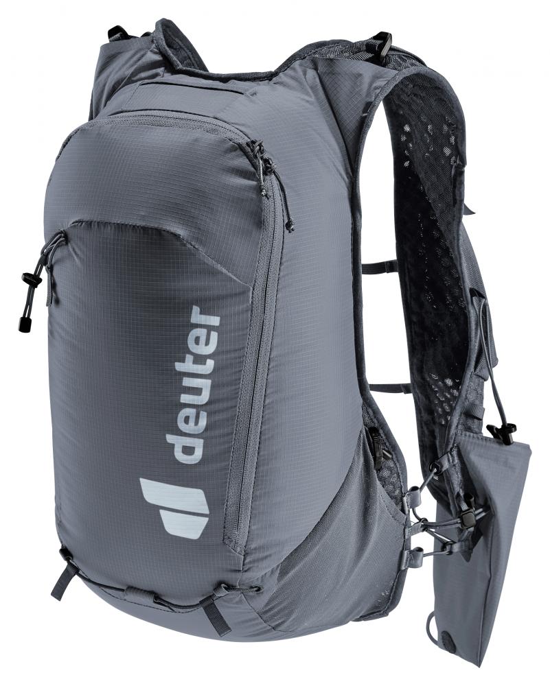 Deuter Ascender 13 Trailrunning Rucksack 13 Liter black - leichter Laufrucksack mit Lite-Tragesystem, Stockhalterung, Signalpfeife, recyceltes Material