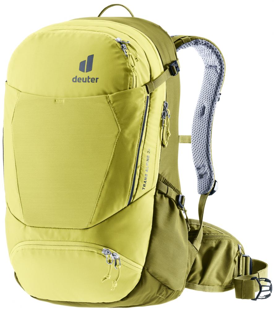 Deuter Trans Alpine 24 Rucksack 24 Liter sprout-cactus - Mehrtages-Bike-Rucksack mit Airstripes Rücken, Helmhalter, Pumpenfach, Regenhülle, recycelten Materialien