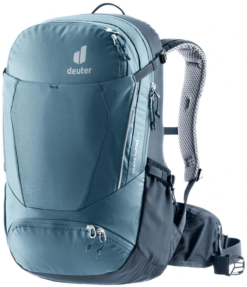 Deuter Trans Alpine 24 Rucksack 24 Liter atlantic-ink - Mehrtages-Bike-Rucksack mit Airstripes Rücken, Helmhalter, Pumpenfach, Regenhülle, recycelten Materialien