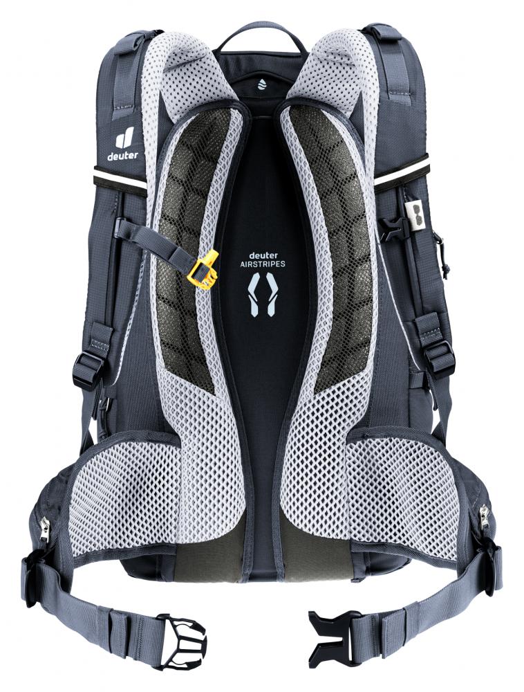 Deuter Trans Alpine 24 Rucksack 24 Liter black - Mehrtages-Bike-Rucksack mit Airstripes Rücken, Helmhalter, Pumpenfach, Regenhülle, recycelten Materialien