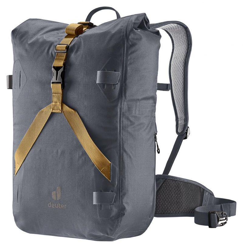 Deuter Amager 25+5 graphite - Fahrradrucksack mit 25+5 Liter Volumen, erweiterbar, wasserdichtes Material, ergonomisches Tragesystem, reflektierende Details, Helmhalterung