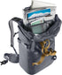 Deuter Amager 25+5 graphite - Fahrradrucksack mit 25+5 Liter Volumen, erweiterbar, wasserdichtes Material, ergonomisches Tragesystem, reflektierende Details, Helmhalterung