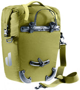 Deuter Valbona 20+5 Gepäckträgertasche 25 Liter cactus - wasserdichte Roll-Top Gepäckträgertasche mit BagFix Halterung, Regenhülle, seitlichen RV-Taschen