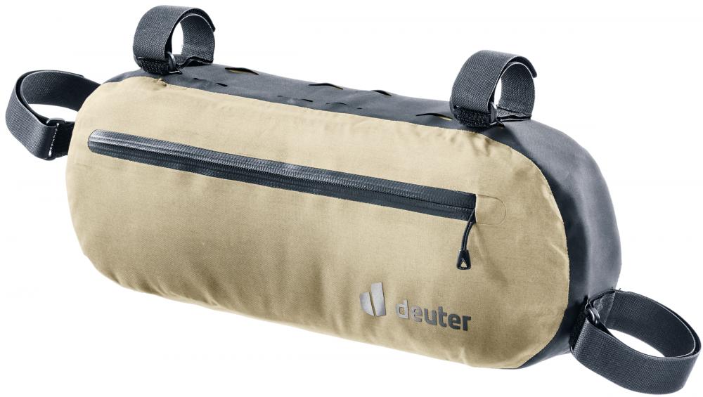 Deuter Cabezon FB 4 Fahrradtasche 4 Liter desert-black - 145 g leicht, Maße 15x8x40 cm, Zuladungsempfehlung 1-3 kg, robuste Rahmentasche für Bikepacking und Touren