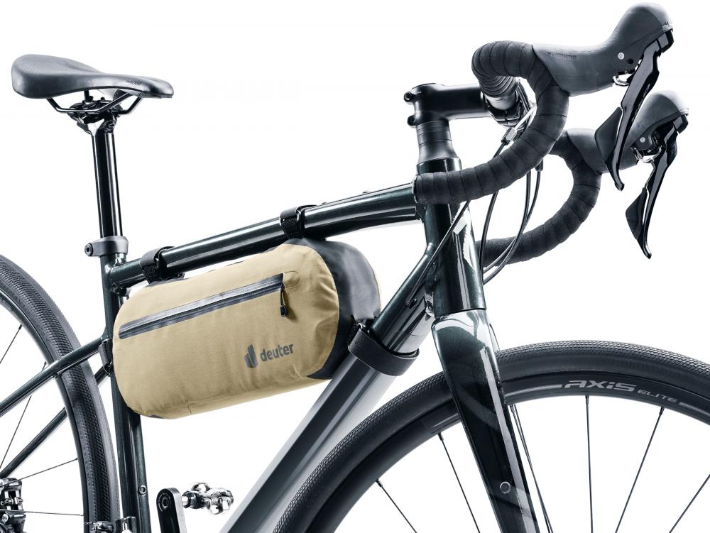 Deuter Cabezon FB 4 Fahrradtasche 4 Liter desert-black - 145 g leicht, Maße 15x8x40 cm, Zuladungsempfehlung 1-3 kg, robuste Rahmentasche für Bikepacking und Touren