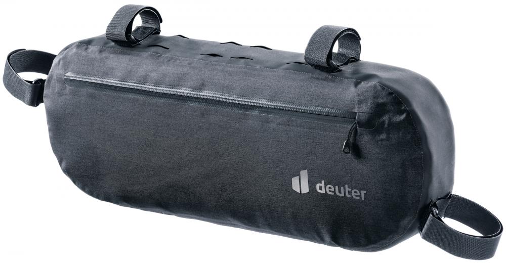 Deuter Cabezon FB 6 Fahrradtasche 6 Liter black - 170 g leicht, Maße 17x8x46 cm, Zuladungsempfehlung 1-3 kg, strapazierfähige Rahmentasche für Bikepacking und Touren