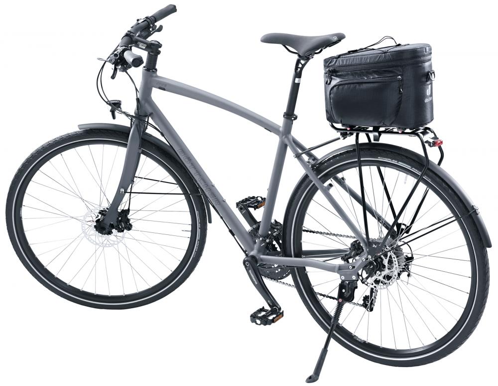 Deuter Rack Bag 10 KF Gepäckträgertasche 10 Liter black - praktische Fahrradtasche mit KlickFix Halterung, Seitentaschen & reflektierenden Elementen
