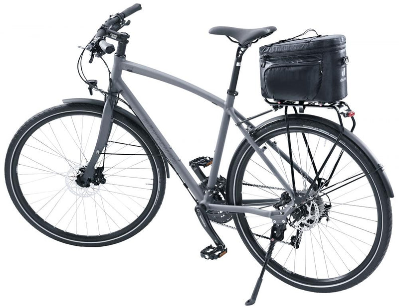 Deuter Rack Bag 10 KF Gepäckträgertasche 10 Liter black - praktische Fahrradtasche mit KlickFix Halterung, Seitentaschen & reflektierenden Elementen