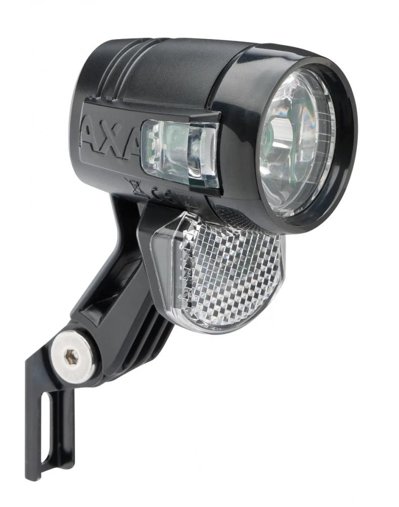 AXA Blueline&#8239;30-T Steady Auto Dynamo&#8209;Scheinwerfer 30&#8239;Lux LED, Automatik-Sensor, Tagfahrlicht, 4&#8239;Min. Standlicht, Reflektor, StVZO&#8209;zertifiziert