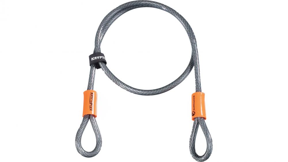 Kryptonite KryptoFlex 410 Endschlaufenkabel 120 cm, 10 mm starkes geflochtenes Stahlkabel, Vinylschutzüberzug, ideal zur Sicherung von Helmen, Sattelstützen und Vorderrädern