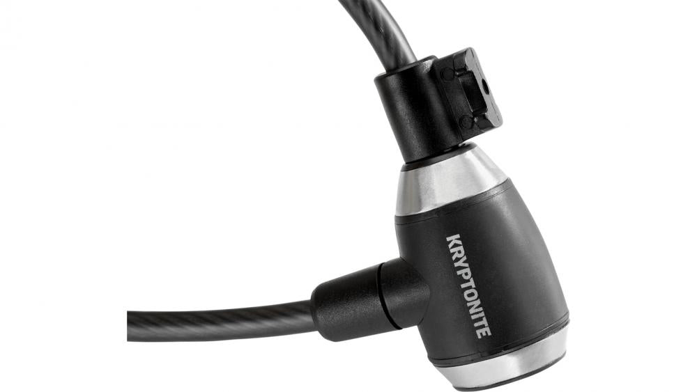 Kryptonite KryptoFlex 1565 Kabelschloss, 65 cm Länge, 15 mm flexibles Stahlkabel, Sicherheitsstufe 3, drehbarer Schließkopf, inkl. Halterung