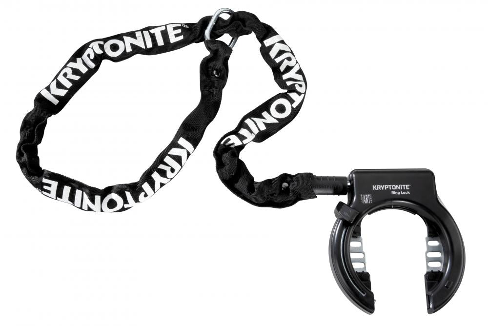 Kryptonite Rahmenschloss 512 mit Kette, ART2 geprüft, 100 cm Länge, schwarz, inkl. 2 Schlüssel, ideal für City- und E-Bikes