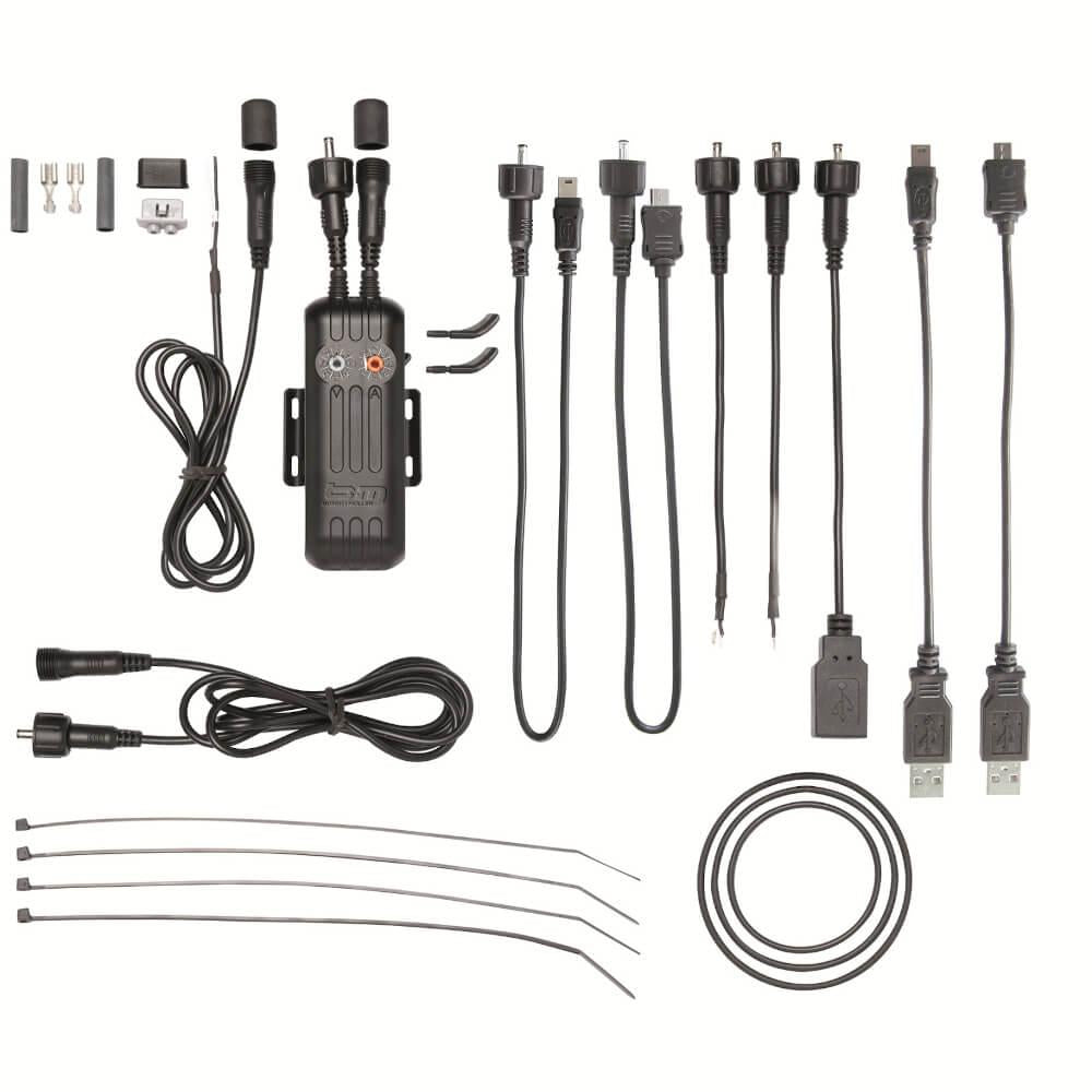 Busch & Müller E-Werk 361, mobiles Ladegerät, Nabendynamo-betrieben, 2,813,3&#8239;V, 0,11,5&#8239;A, inkl. Zubehörset, spritzwassergeschützt&#8203;