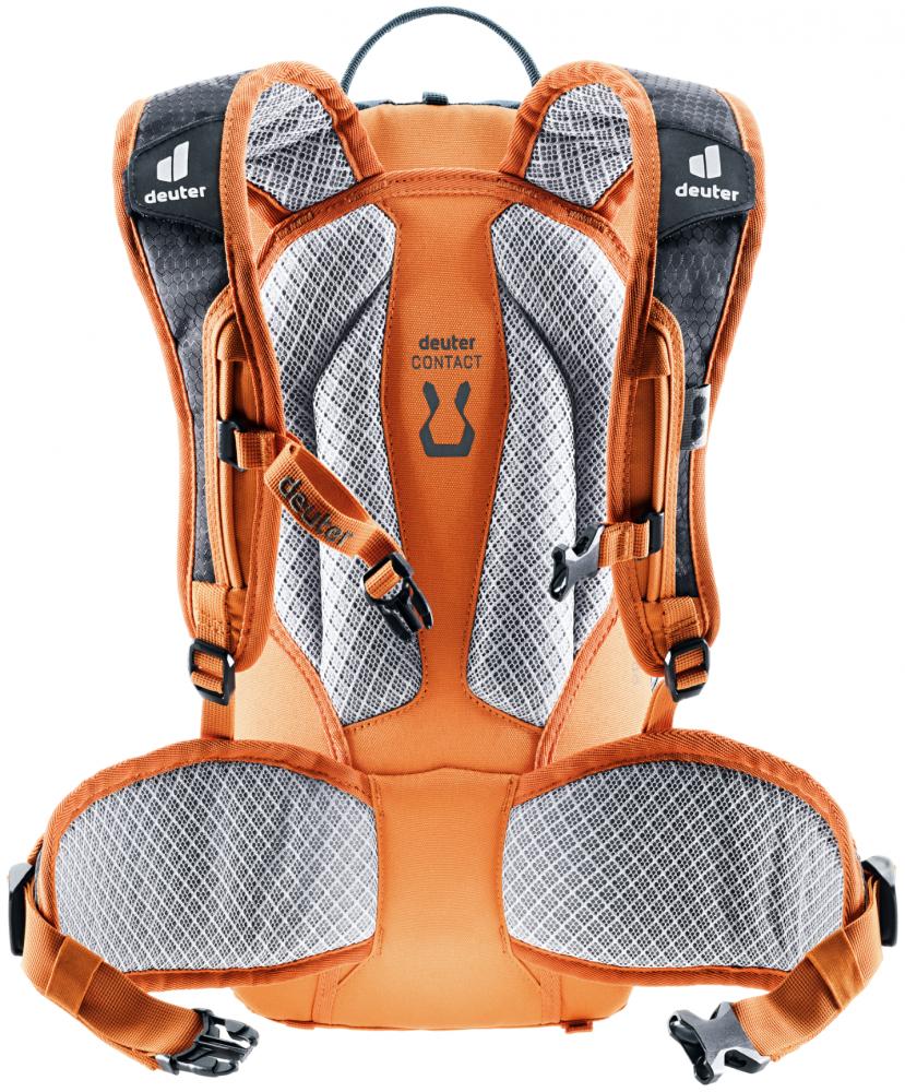 Deuter Attack 8 JR Protektor-Fahrradrucksack 8 Liter arctic-mandarine - Rückenprotektor, Helmhalter, Regenhülle, Trinksystemvorbereitung