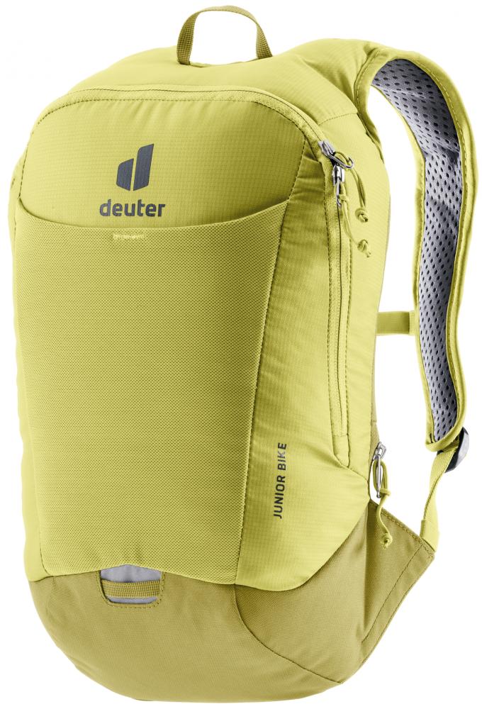 Deuter Junior Bike Kinderfahrradrucksack 8 Liter sprout-linden - leichter Bike-Rucksack mit Airstripes Rücken, Trinksystemvorbereitung, recyceltes Material