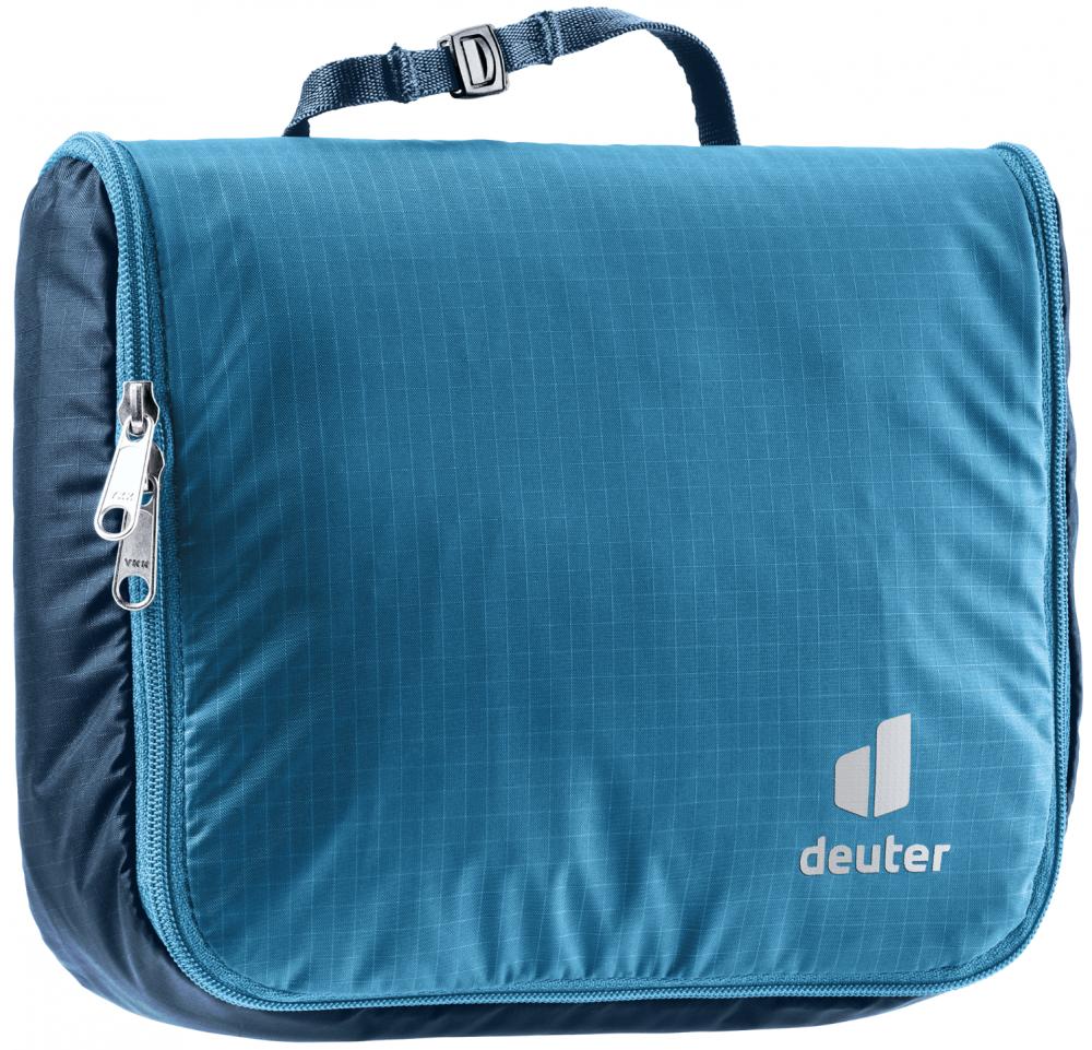 Deuter Wash Center Lite I Kulturbeutel wave-ink - leichter Reise-Waschbeutel, ohne PFAS, praktische Fächer, Aufhängehaken, kompakt für Reisen