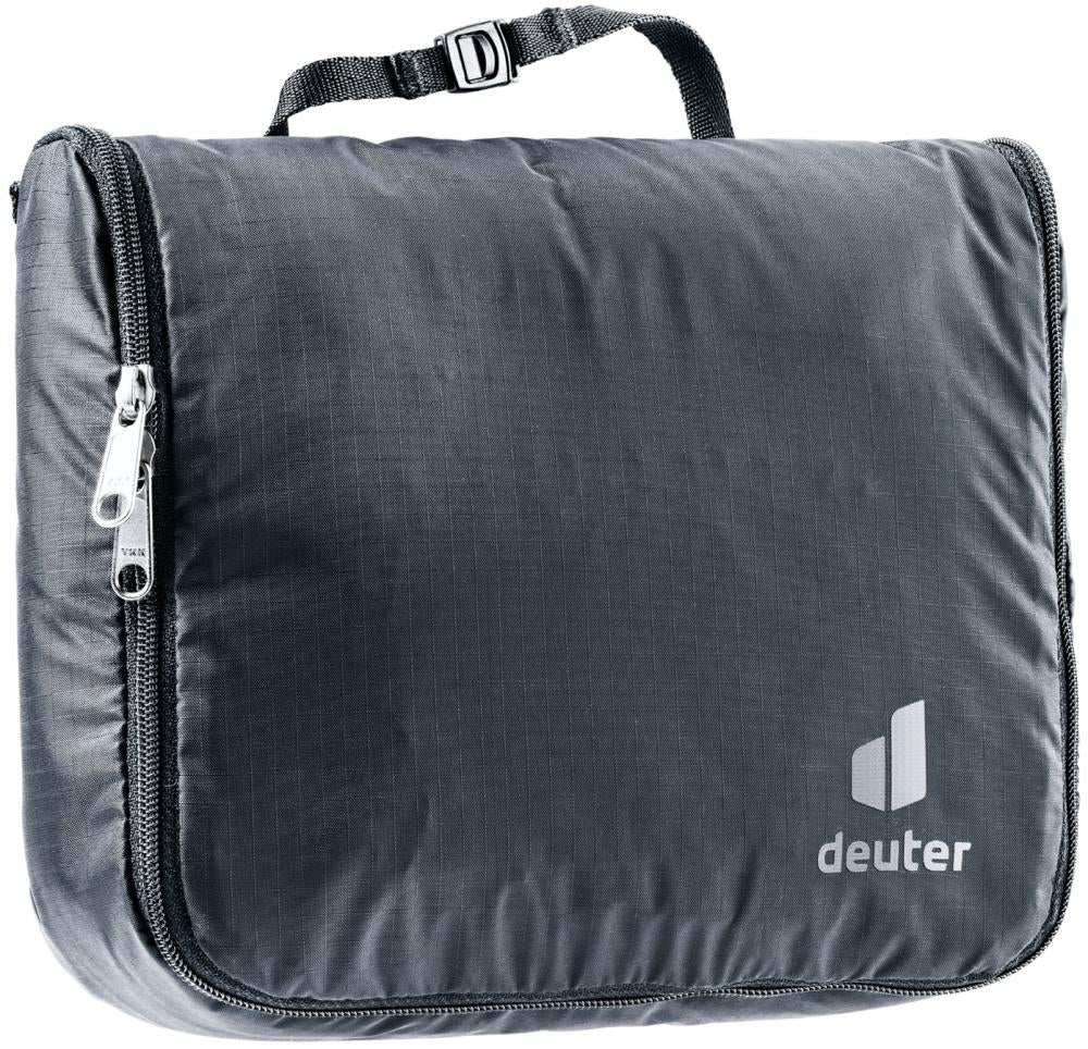 Deuter Wash Center Lite I Kulturbeutel black - leichter Reise-Waschbeutel, ohne PFAS, kompakt, mit Aufhängehaken und Fächern für perfekte Organisation