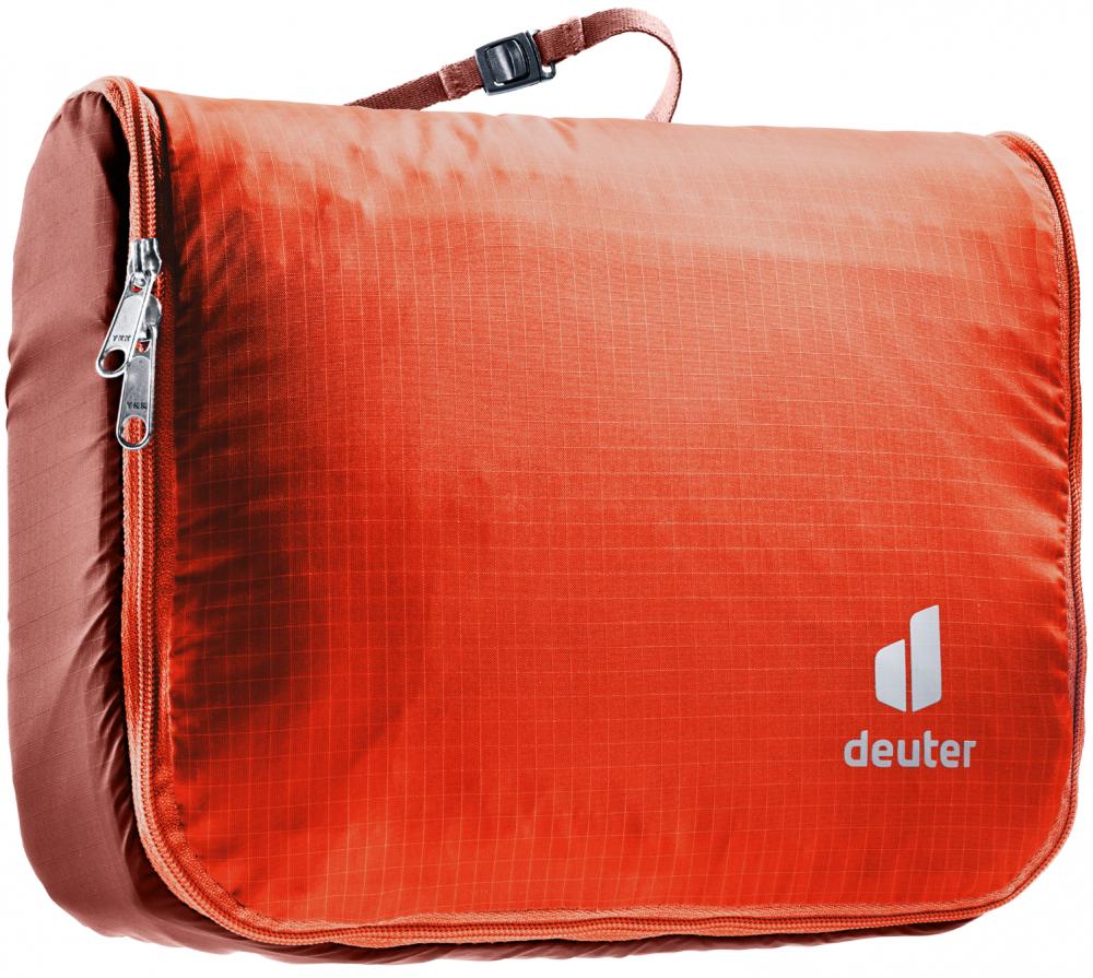 Deuter Wash Center Lite II Kulturbeutel papaya-redwood - ultraleichter Reise-Waschbeutel, ohne PFAS, kompakt, mit Aufhängehaken, Netzfächern und cleverer Organisation für unterwegs