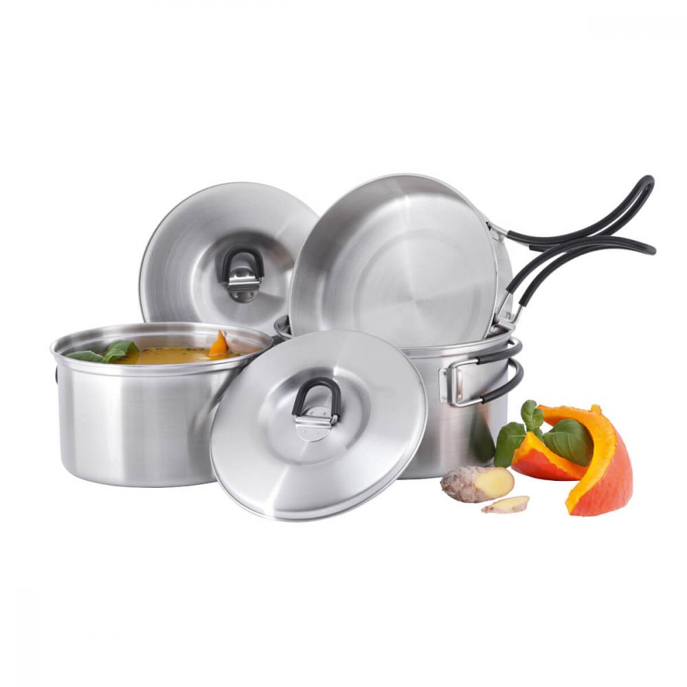 Tatonka Cookset Regular - Camping-Kochset Unisex mit robustem 18/8 Edelstahl