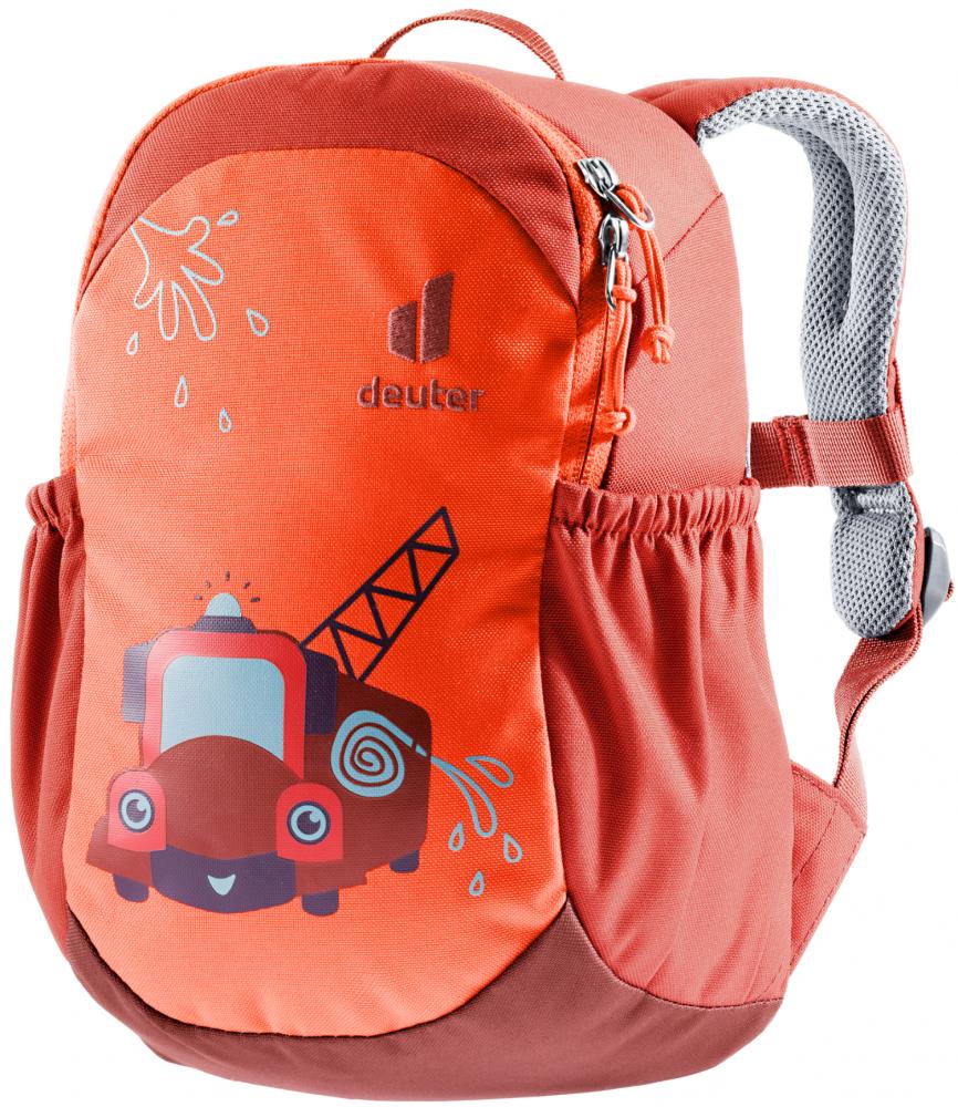Deuter Pico Kinderrucksack 5 Liter papaya-lava - 200 g, Maße 28x19x12 cm, Rückenlänge 20-23 cm, für Kinder mit 92-98 cm Körpergröße