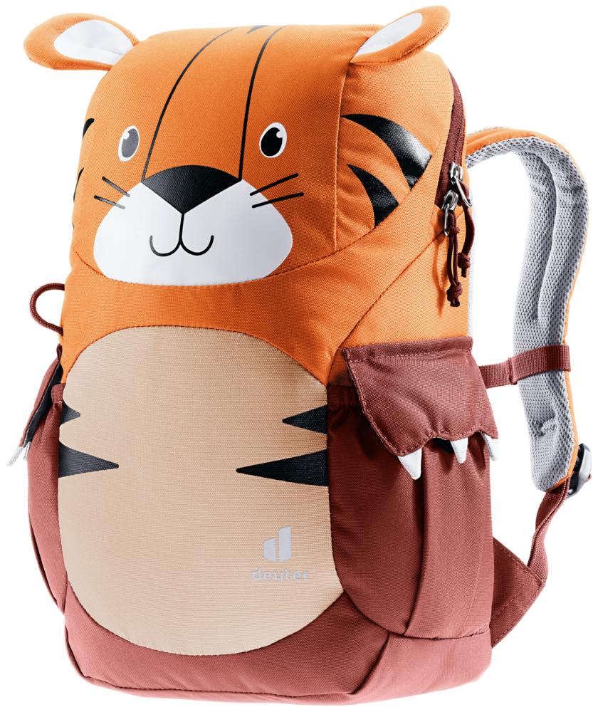 Kikki Kinderrucksack Farbe mandarine-redwood Gewicht 310 g Volumen 8 Liter Maße 35 / 20 / 17 (H x B x T) cm Rückenlänge 24 - 30 cm Körpergröße 98 - 130 cm