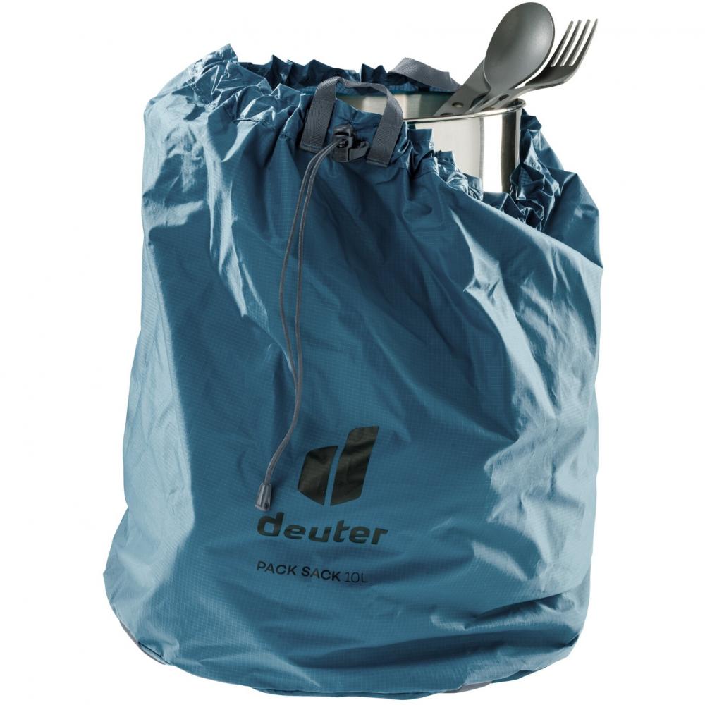 Deuter Pack Sack 10 atlantic - Leichter Packsack 10 Liter, wasserabweisendes Recyclingmaterial, Kordelzugverschluss, ideal zum Organisieren im Rucksack