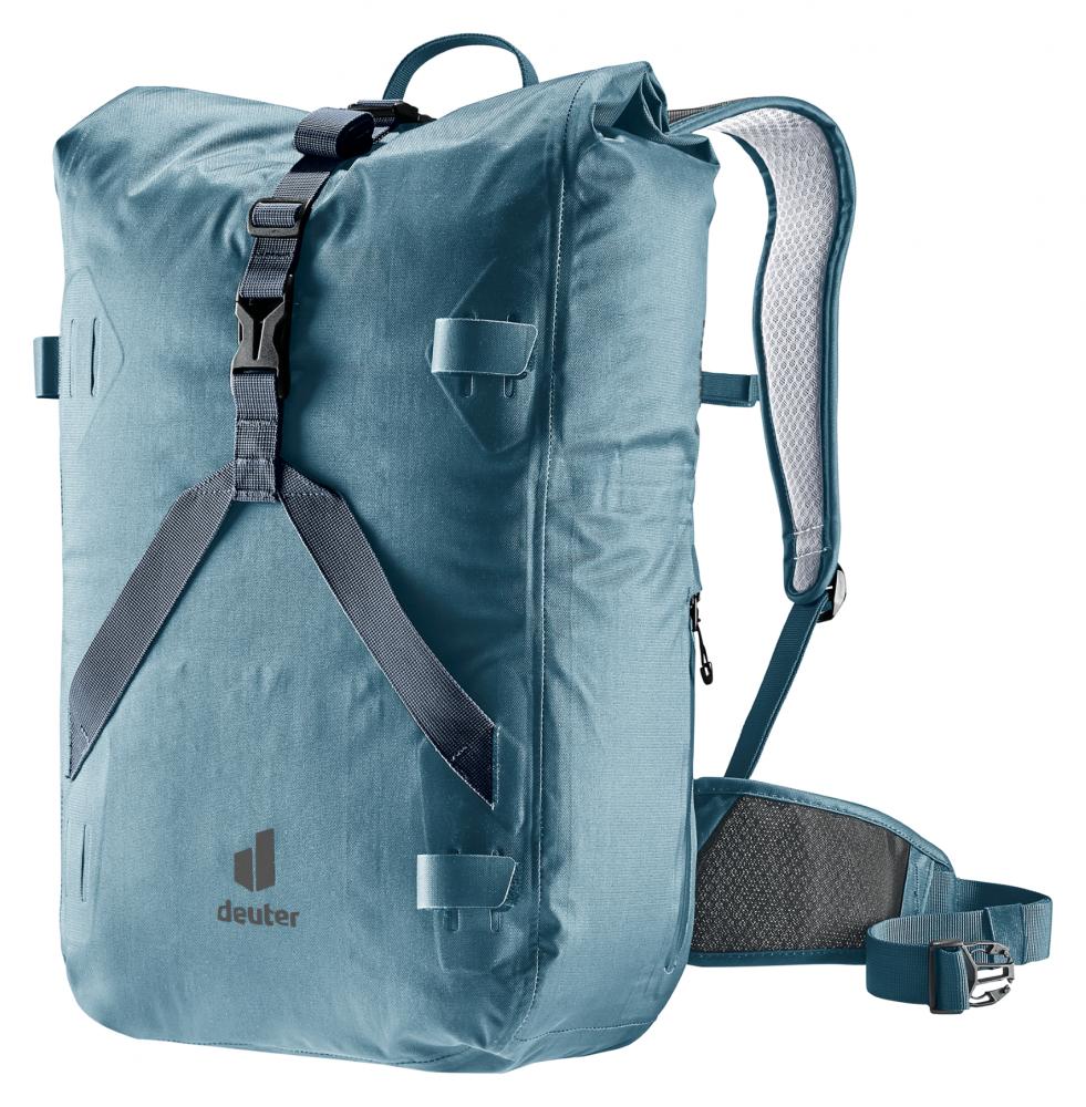 Deuter Amager 25+5 atlantic - Fahrradrucksack 25+5 Liter, erweiterbares Volumen, wasserdichtes Recyclingmaterial, ergonomisches Tragesystem, reflektierende Elemente, Helmhalterung