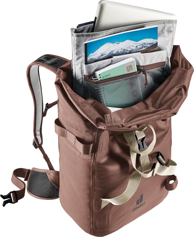 Deuter Amager 25+5 raisin - Fahrradrucksack 25+5 Liter, erweiterbares Volumen, wasserdichtes Recyclingmaterial, ergonomisches Tragesystem, reflektierende Elemente, Helmhalterung