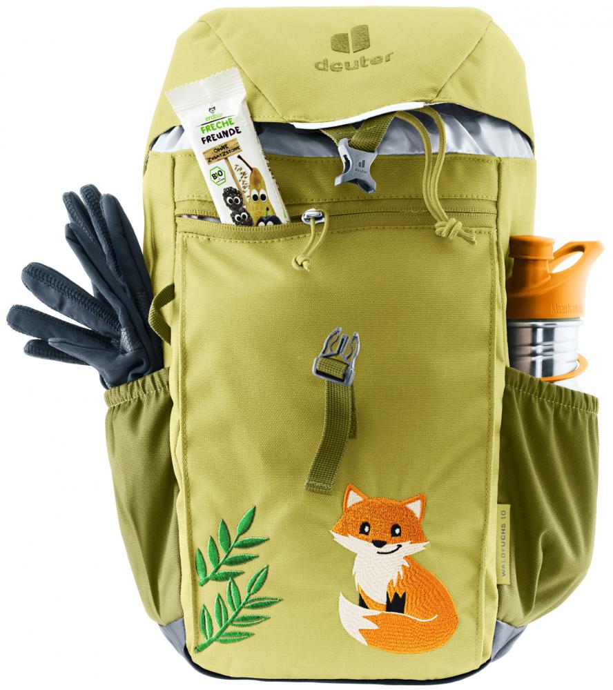 Deuter Waldfuchs 10 Kinderrucksack 10 Liter linden-cactus - 370 g, Maße 35x21x14 cm, Rückenlänge 24-30 cm, empfohlen für 98-130 cm Körpergröße, Zuladung 1-3 kg