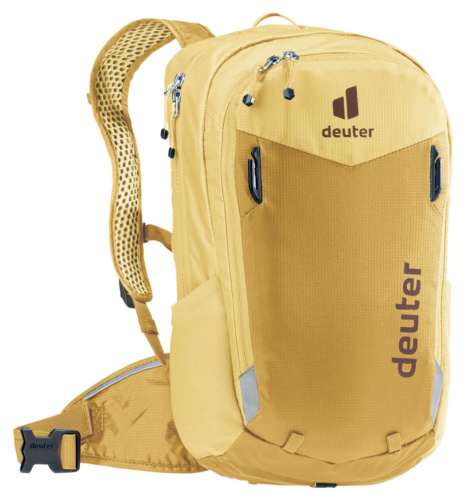 Deuter Compact 8 JR savanna-dune - Kinder-Fahrradrucksack 8 Liter, Airstripes-Rückensystem, ergonomische Schulterträger, verstellbarer Brustgurt, integrierte Regenhülle