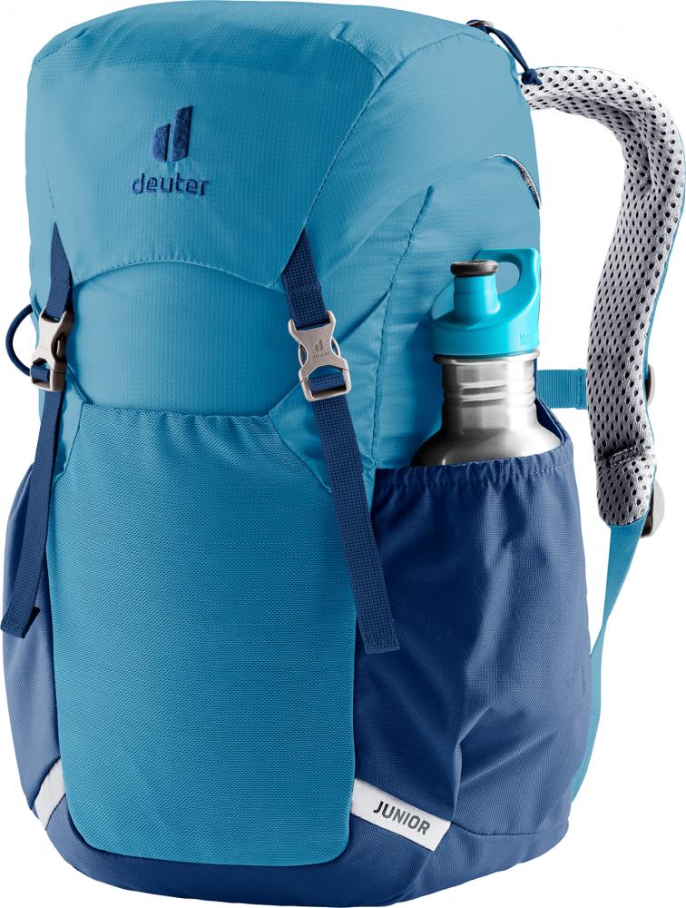 Deuter Junior Kinderrucksack 18 Liter wave-nightblue - 400 g, Maße 41x23x20 cm, nachhaltig aus recyceltem PET, ohne PFAS, bluesign®, Grüner Knopf
