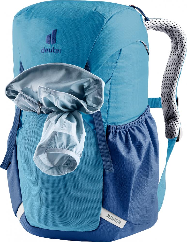 Deuter Junior Kinderrucksack 18 Liter wave-nightblue - 400 g, Maße 41x23x20 cm, nachhaltig aus recyceltem PET, ohne PFAS, bluesign®, Grüner Knopf