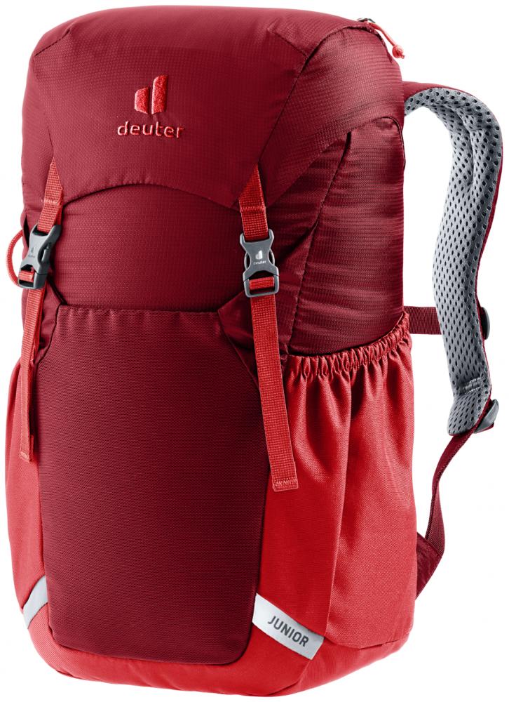 Deuter Junior Kinderrucksack 18 Liter masala-cherry - 400 g, Maße 41x23x20 cm, nachhaltig aus recyceltem PET, ohne PFAS, bluesign®, Grüner Knopf