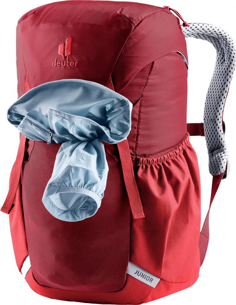 Deuter Junior Kinderrucksack 18 Liter masala-cherry - 400 g, Maße 41x23x20 cm, nachhaltig aus recyceltem PET, ohne PFAS, bluesign®, Grüner Knopf